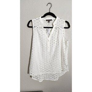 Outback Red Eyelet Blouse Womens Large Petite New White